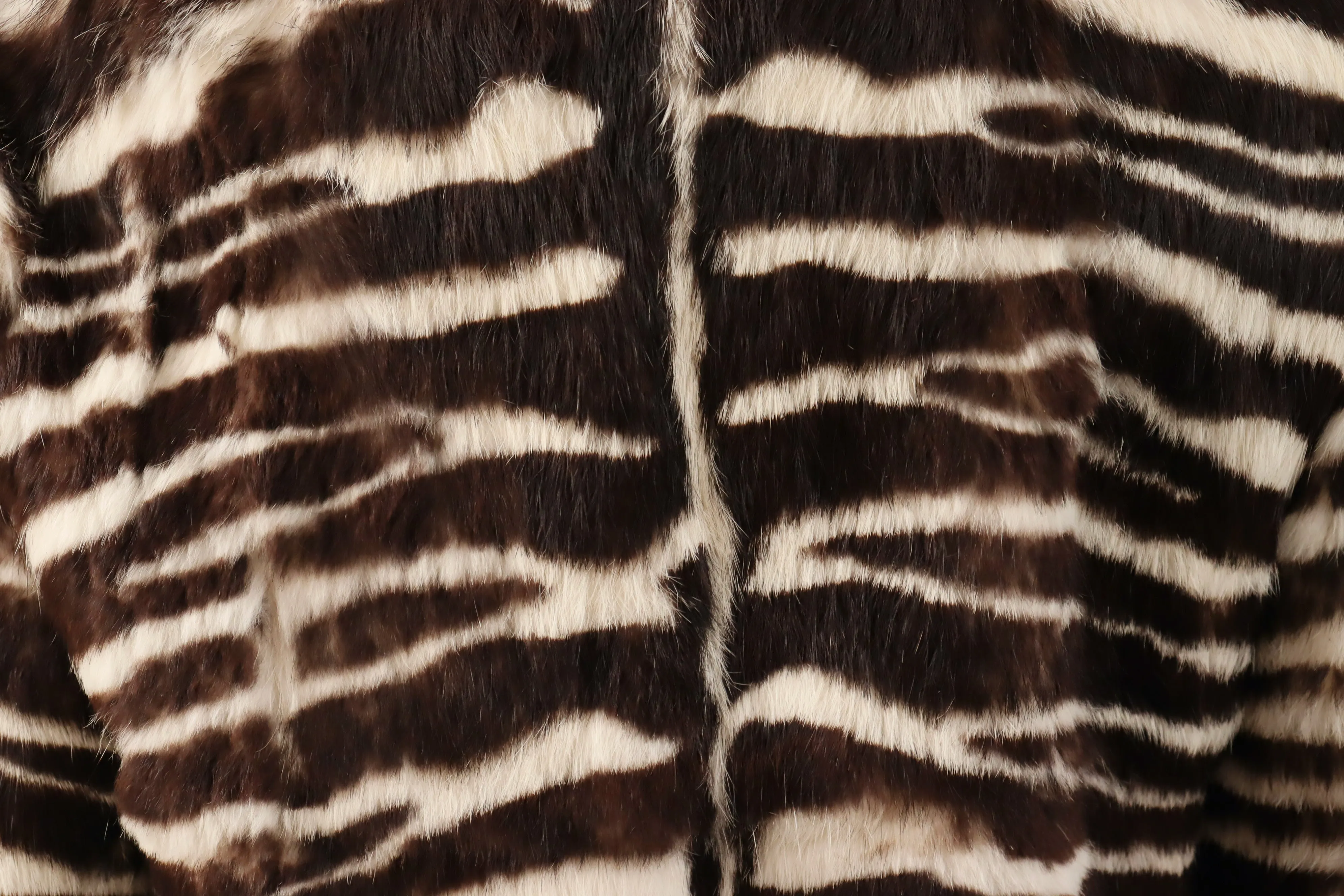 Vintage 60's Zebra Print Rabbit Fur Coat