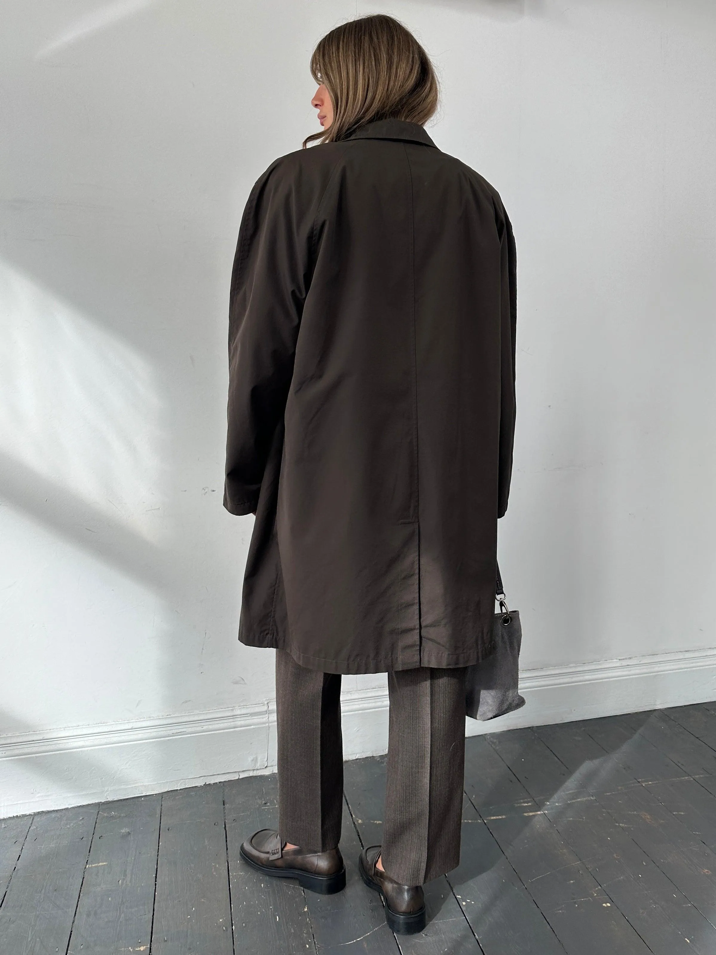 Vintage Concealed Placket Trench Coat - XXL