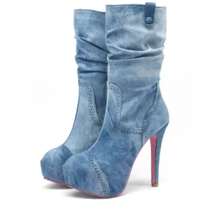 Women Denim High Heels 