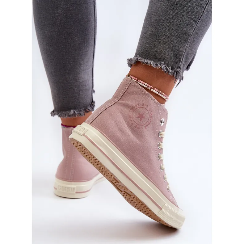 Women's High Sneakers Big Star NN274277 Pink