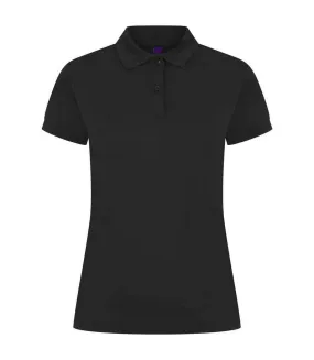 Womens/ladies pique polo shirt navy Henbury